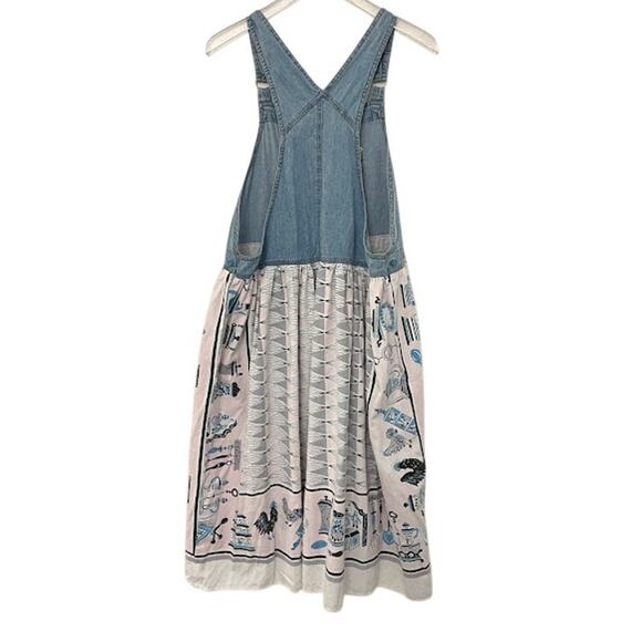 Dragonfly Dreams Women's Denim Jumper Dress L Sleeveless Embroidered Details - Picture 2 of 9